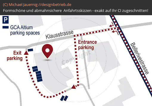 Lageplan Zürich (Klausstrasse) Detailkarte (Parkplatz-Zoom) GCA Altium (511)