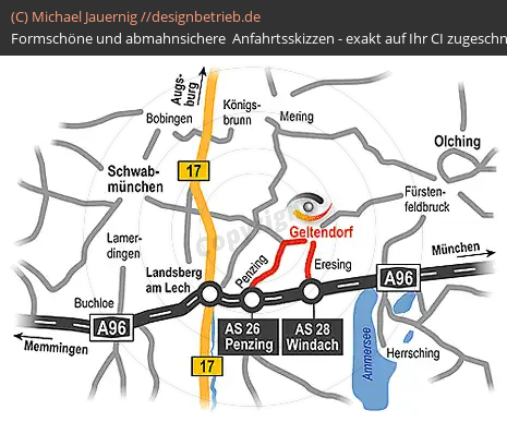 Anfahrtsskizzen erstellen / Anfahrtsskizze Geltendorf übersichtskarte    (139)