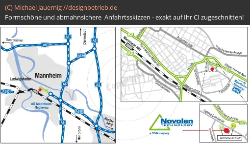 Lageplan Mannheim (Übersichtskarte und Detailkarte) Lummus Novolen Technology GmbH (222)