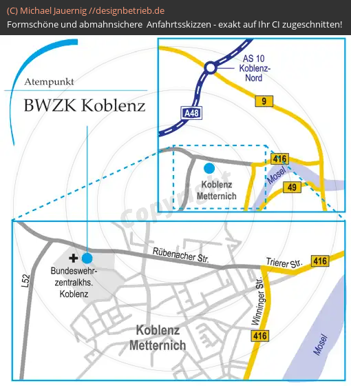 Anfahrtsskizzen erstellen / Anfahrtsskizze Koblenz   Löwenstein Medical GmbH & Co. KG (239)