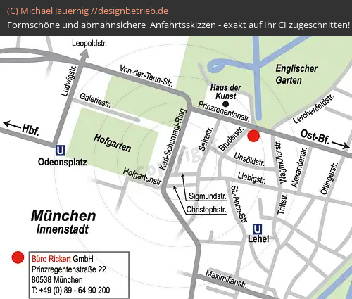Anfahrtsskizzen erstellen / Anfahrtsskizze München (Detailskizze)   Büro Rickert (246)