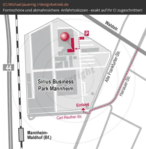 Anfahrtsskizzen erstellen / Anfahrtsskizze Mannheim Business Sirius Park (Gebäudeplan)   ADVICO Partner Rhein-Neckar (348)