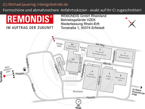 Anfahrtsskizzen erstellen / Anfahrtsskizze Erftstadt Betriebsgelände Lageplan   REMONDIS (423)