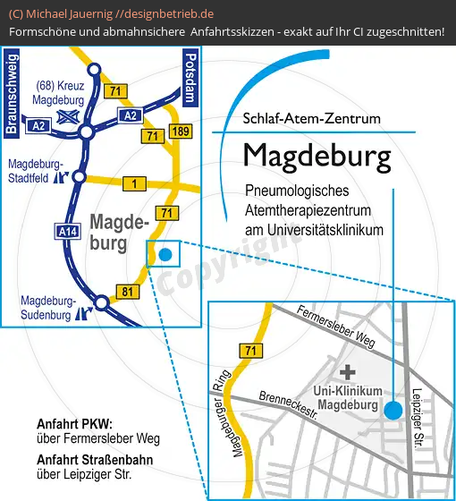 Lageplan Magdeburg Uni-Klinikum Leipziger Straße Schlaf-Atem-Zentrum Löwenstein Medical GmbH & Co. KG (524)