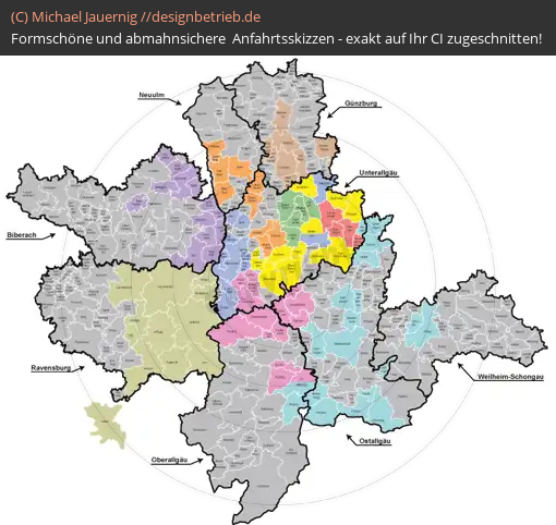 Lageplan Landkreise Bayern und Baden-Württemberg VR-Bank Memmingen eG (528)