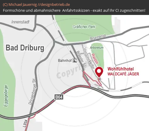 Lageplan Bad Driburg (Detailkarte) WOHLFÜHLHOTEL DER JÄGERHOF (612)