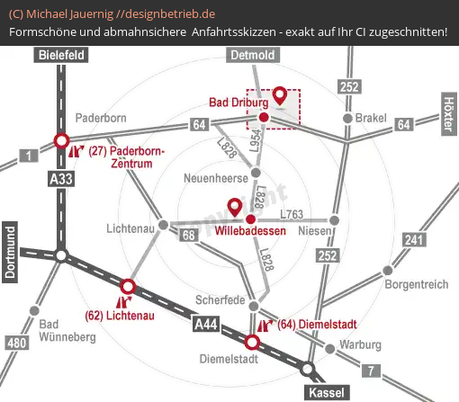 Lageplan Bad Driburg (Übersichtskarte) WOHLFÜHLHOTEL DER JÄGERHOF (613)