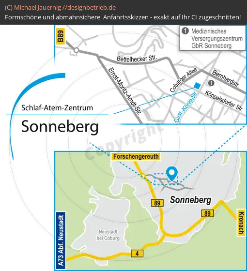 Anfahrtsskizzen erstellen / Anfahrtsskizze Sonneberg   Schlaf-Atem-Zentrum | Löwenstein Medical GmbH & Co. KG (622)