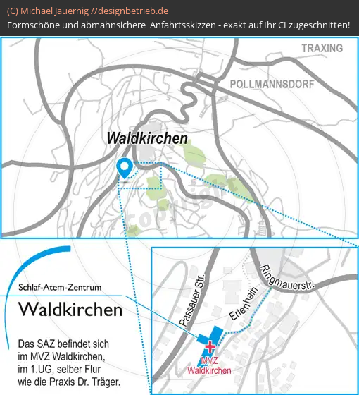 Anfahrtsskizzen erstellen / Anfahrtsskizze Waldkirchen Erlenhain   Schlaf-Atem-Zentrum | Löwenstein Medical GmbH & Co. KG (714)