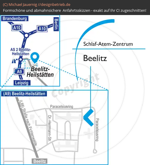 Anfahrtsskizzen erstellen / Anfahrtsskizze Beelitz   Schlaf-Atem-Zentrum | Löwenstein Medical GmbH & Co. KG (762)